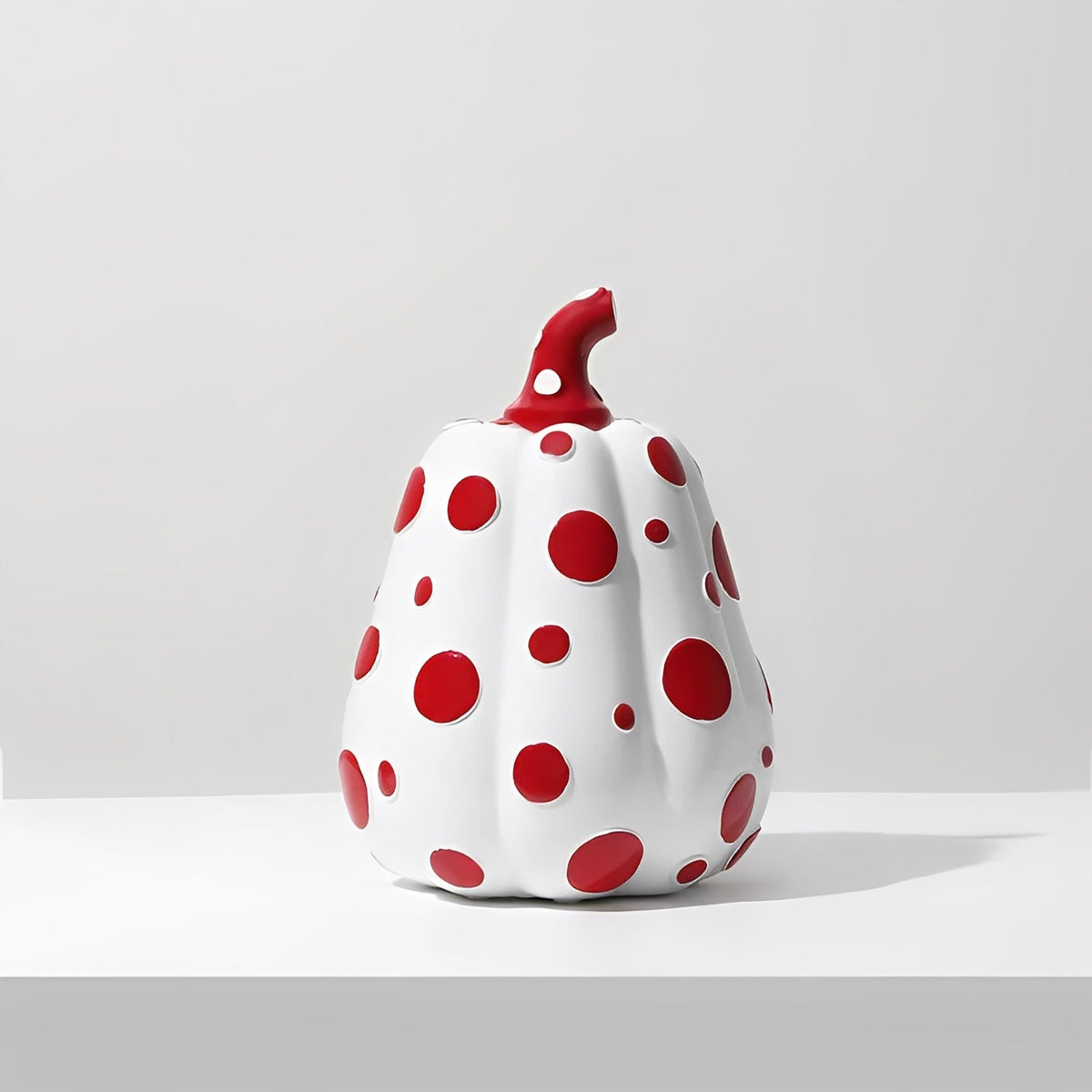 Decorazione di zucca in resina a pois | Set di ornamenti autunnali lucidi | Finitura scolpita durevole | Fascino di zucca