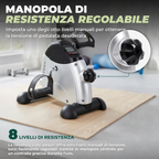 Mini cyclette portatile da sotto scrivania con resistenza regolabile e display LCD