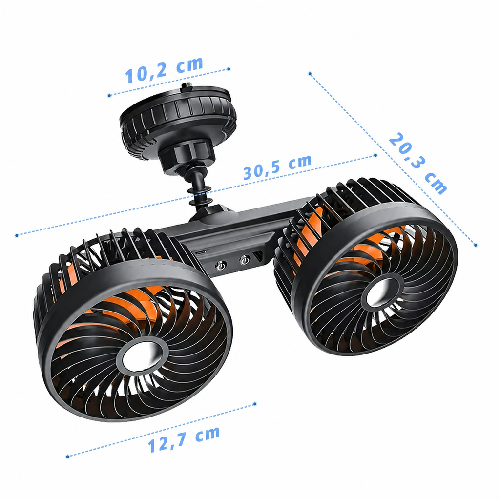 AeroBreeze Car Fan | Ventola wireless per auto con batteria da 4000 mAh e 3 velocità