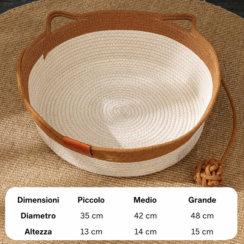 Cuccia per gatti in corda di cotone intrecciata a mano – DreamNest