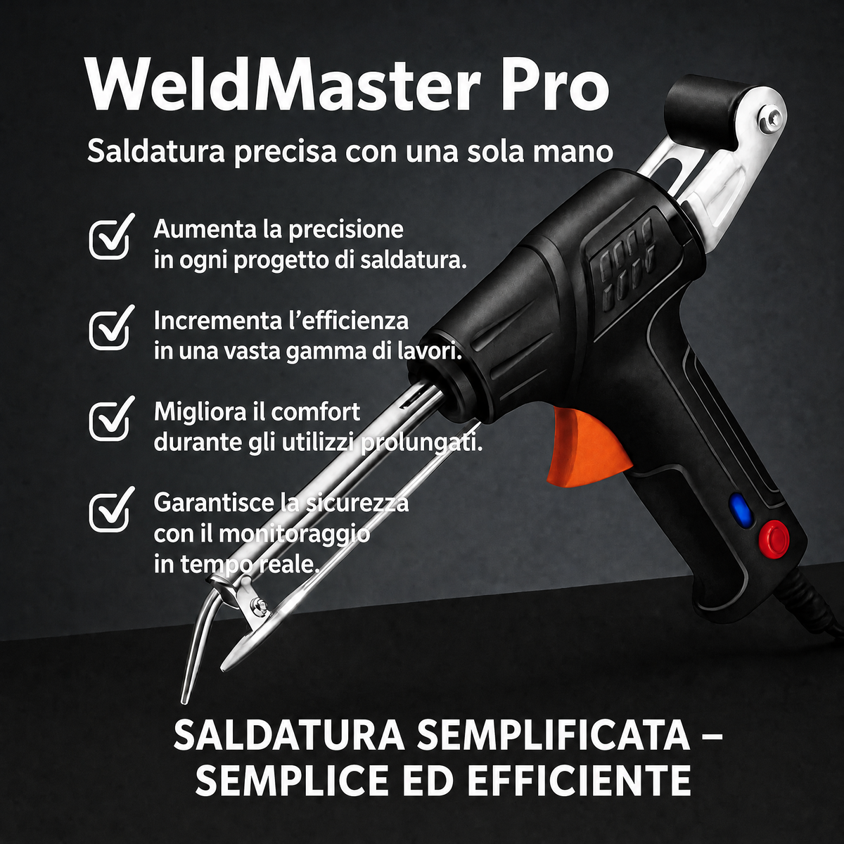WeldMaster Pro – Saldatura precisa con una sola mano