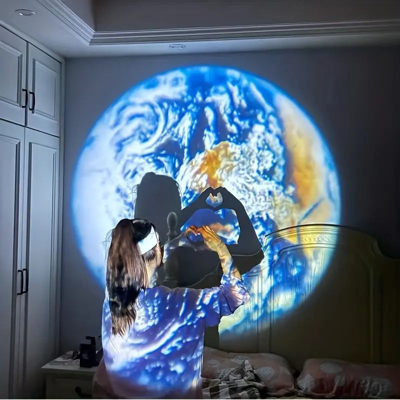 Lampada da proiezione Terra e Luna | Illuminazione da soffitto suggestiva per la tua casa
