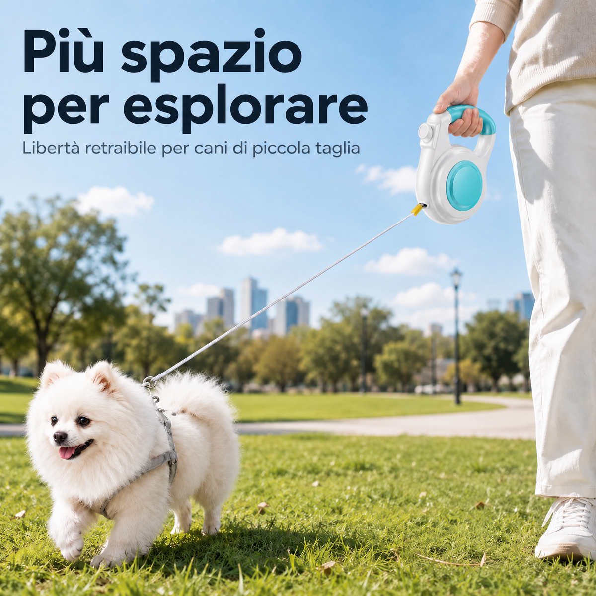 Guinzaglio Retrattile Luminosa Ricaricabile per Cani per Passeggiate Notturne - Aiuta i Cani di Piccola Taglia a Restare