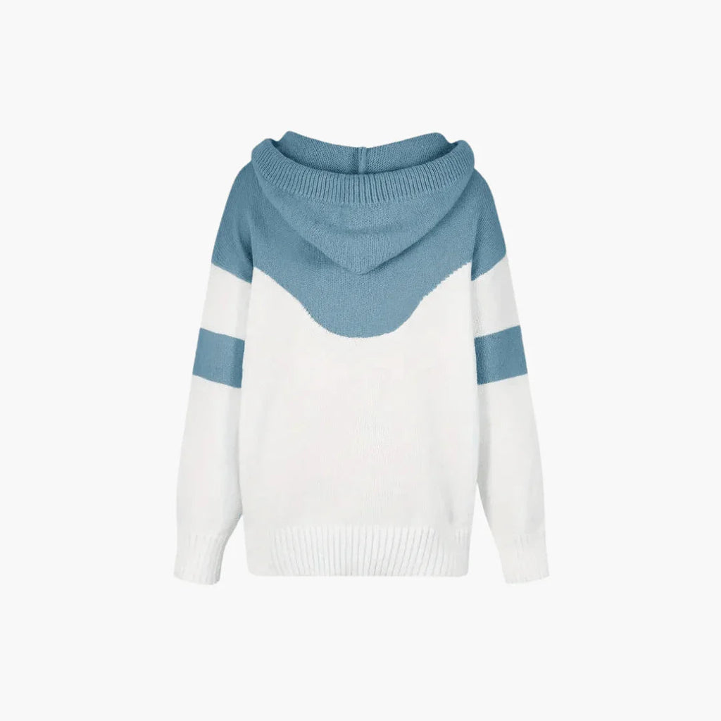 Accogliente felpa con cappuccio Colorblock da donna moderna ed elegante