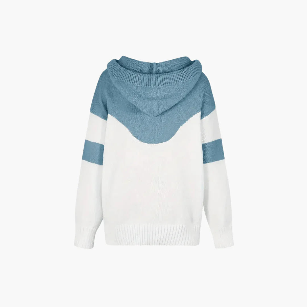 Accogliente felpa con cappuccio Colorblock da donna moderna ed elegante