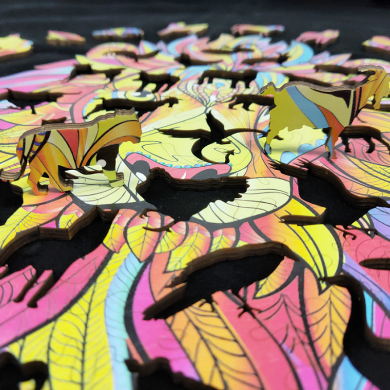 Puzzle con leone in legno