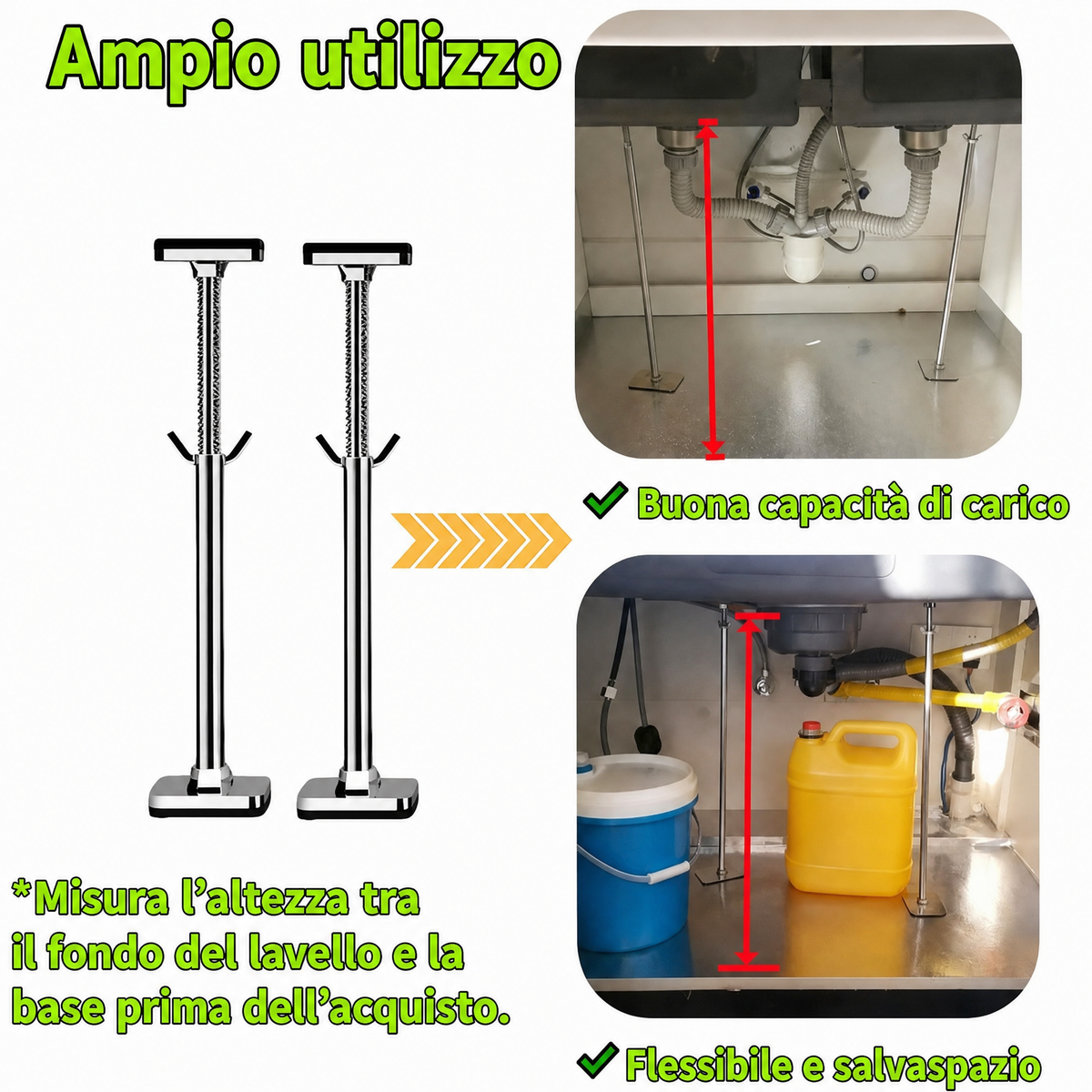 Kit di supporto per lavello sottotop
