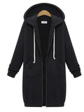 Felpa con cappuccio con zip da donna calda e accogliente - Linea lunga, per le giornate fredde