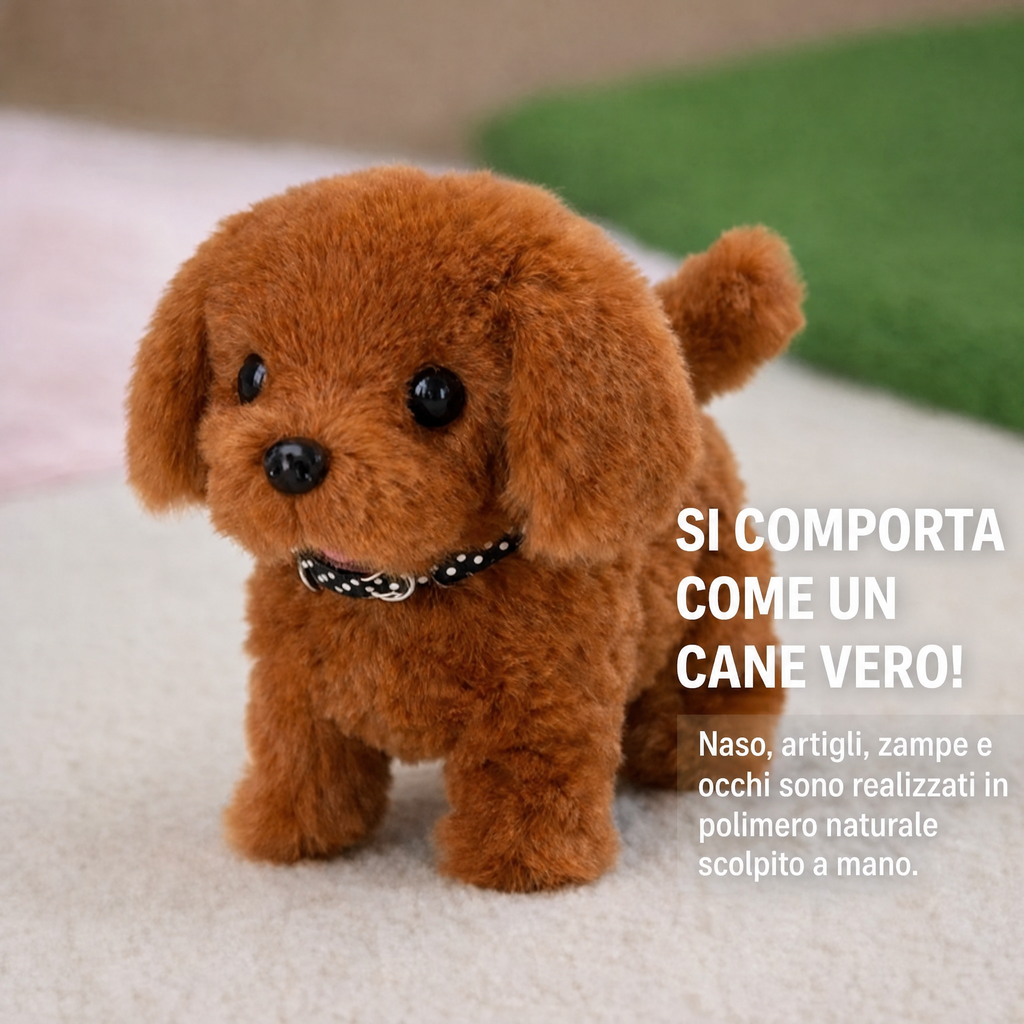 Cane Robot Cucciolo Interattivo di Peluche che Cammina, Abbaia e Scodinzola