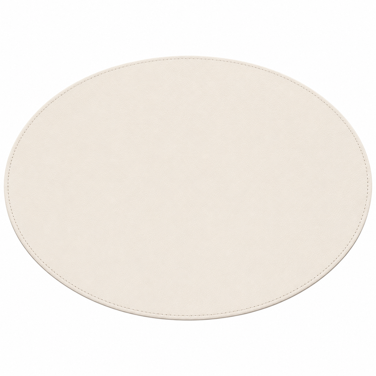 Tovaglietta rotonda in ecopelle beige vista dall'alto
