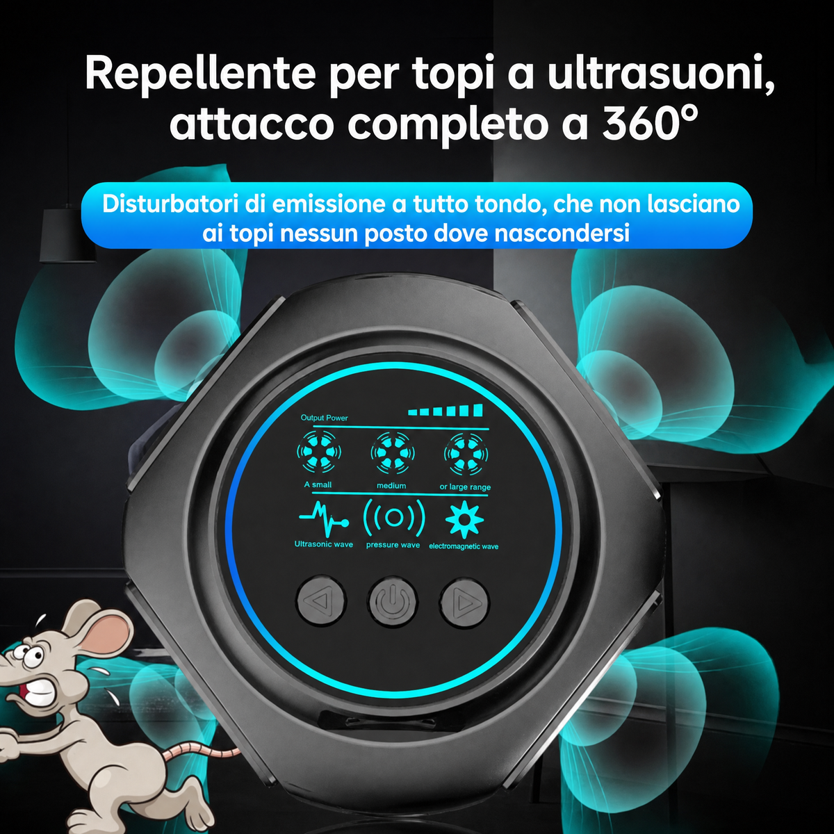 Dispositivo ad ultrasuoni repellente per api e vespe | Senza sostanze chimiche. Copertura a 360° per casa e controllo de