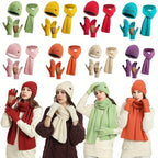 Set invernale gioioso: cappello, sciarpa e guanti per coppie