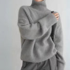 Maglione in cashmere - Maglia dolcevita oversize morbida da donna
