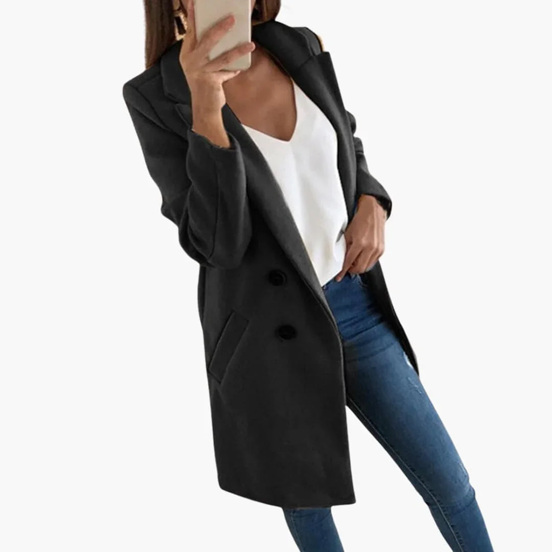 Cappotto con chiusura a bottoni per donna