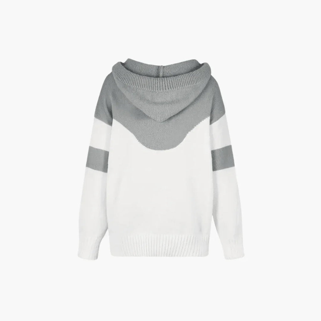 Accogliente felpa con cappuccio Colorblock da donna moderna ed elegante