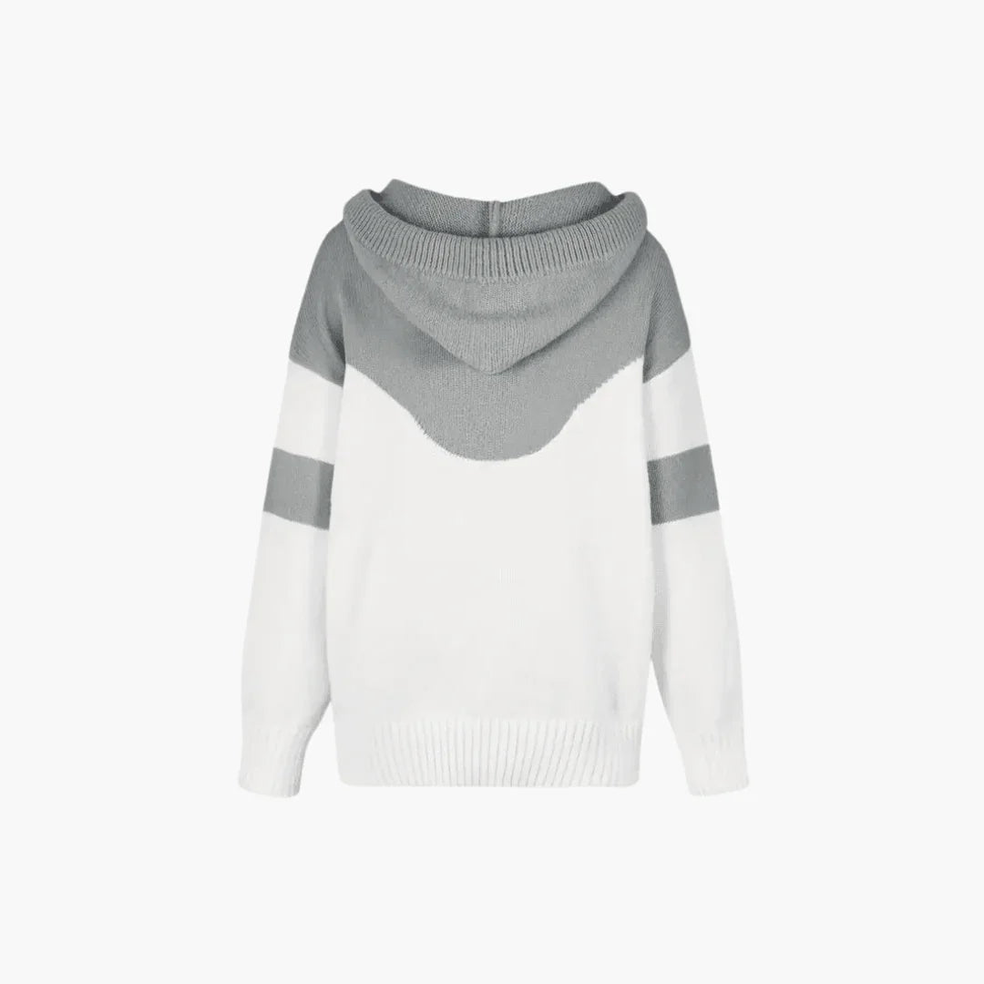 Accogliente felpa con cappuccio Colorblock da donna moderna ed elegante