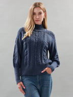 Dames Gebreide Pullover met Halfhoge Kraag | Elegante e confortevole