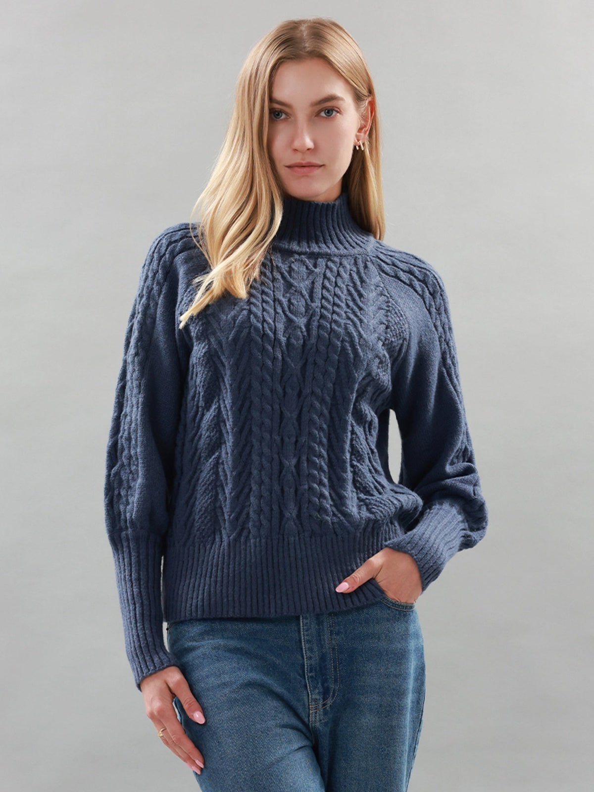 Dames Gebreide Pullover met Halfhoge Kraag | Elegante e confortevole
