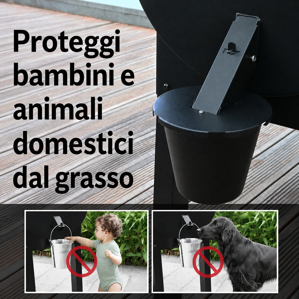 Raccoglitore di grasso per barbecue migliorato