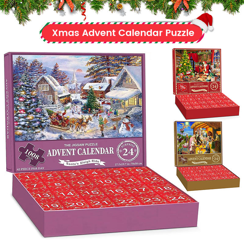 Calendario dell'Avvento con puzzle natalizi da 1000 pezzi - Regalo di Natale