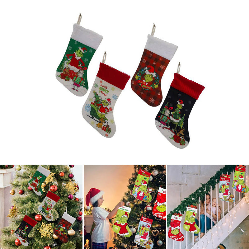 Calze di Natale verdi Decorazioni natalizie
