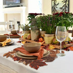Runner da tavolo HarvestLeaf | Design foglia d'acero ricamato | Decorazioni autunnali in stile country