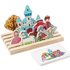 Puzzle 3D creativo in legno | Gioco di combinazioni da favola