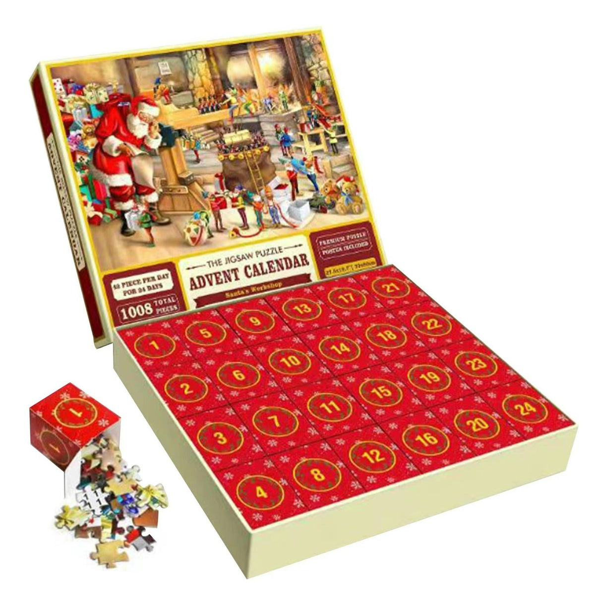 Calendario dell'Avvento con puzzle natalizi da 1000 pezzi - Regalo di Natale