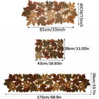 Runner da tavolo HarvestLeaf | Design foglia d'acero ricamato | Decorazioni autunnali in stile country