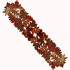 Runner da tavolo HarvestLeaf | Design foglia d'acero ricamato | Decorazioni autunnali in stile country