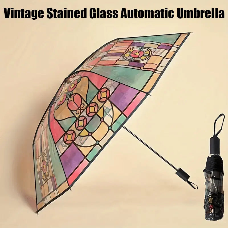 Ombrello automatico in stile vintage | Ispirato dalla poesia e dall'arte del vetro