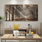 Autunno Sole Foresta Wall Art Fine Art Stampa su tela Immagine di paesaggio naturale per soggiorno Sala da pranzo Decorazione per la casa scandinava