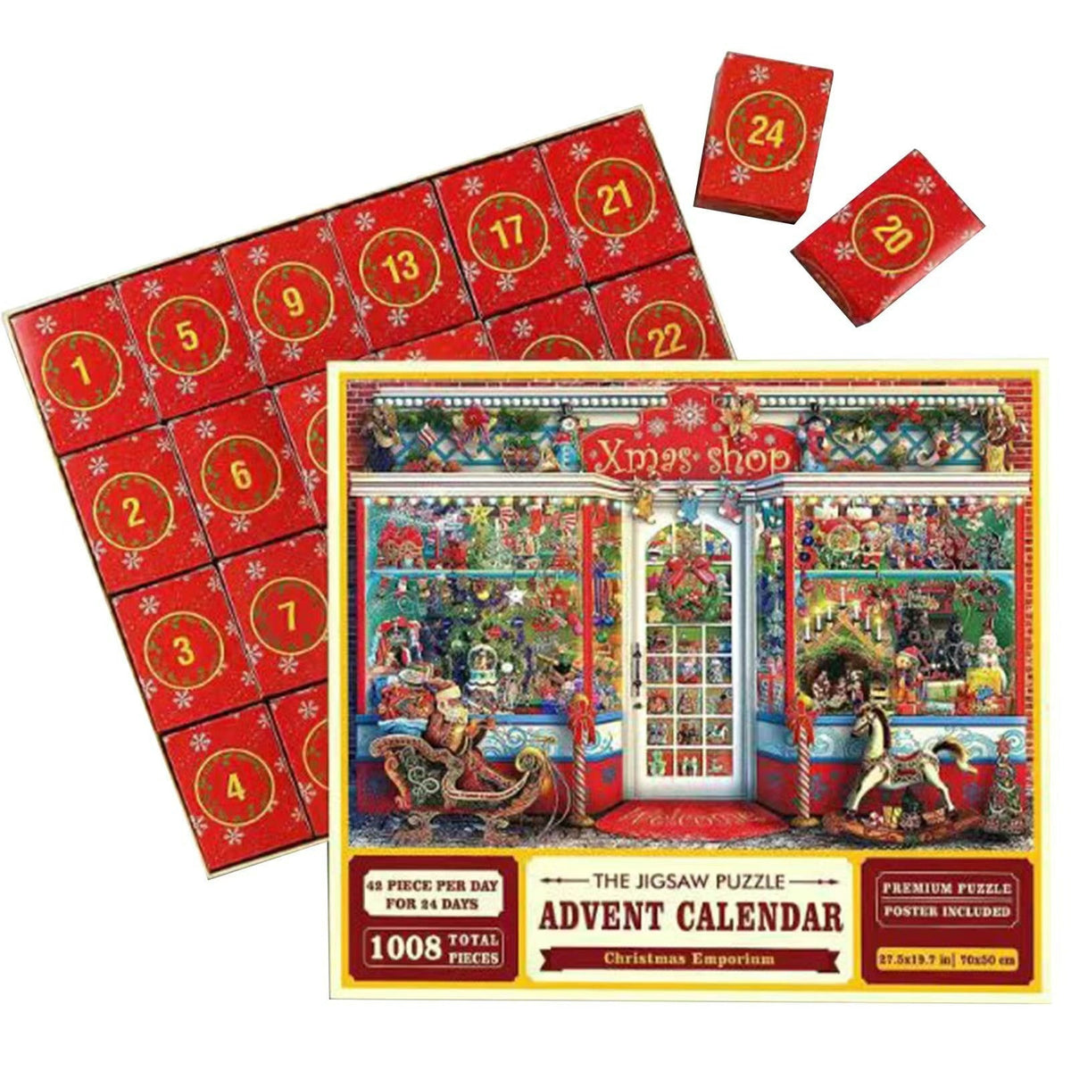 Calendario dell'Avvento con puzzle natalizi da 1000 pezzi - Regalo di Natale
