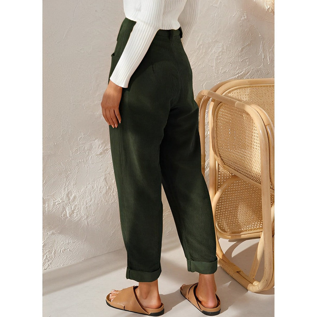 Pantaloni di velluto a coste da donna traspiranti | taglio dritto, materiale leggero, da indossare tutti i giorni