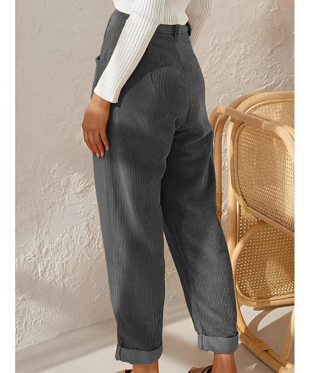 Pantaloni di velluto a coste da donna traspiranti | taglio dritto, materiale leggero, da indossare tutti i giorni