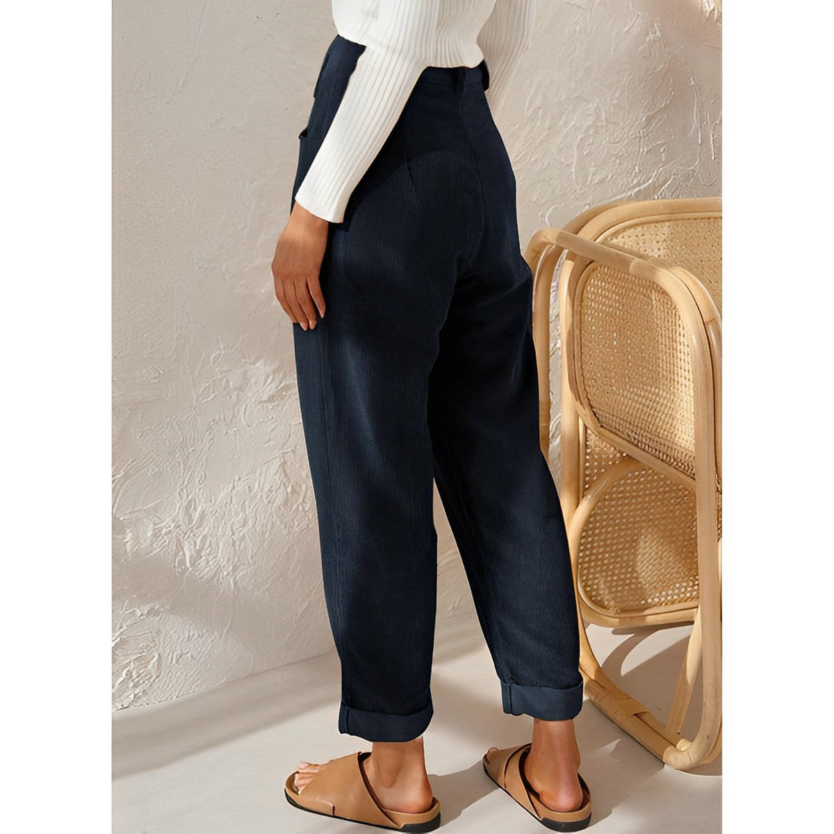 Pantaloni di velluto a coste da donna traspiranti | taglio dritto, materiale leggero, da indossare tutti i giorni