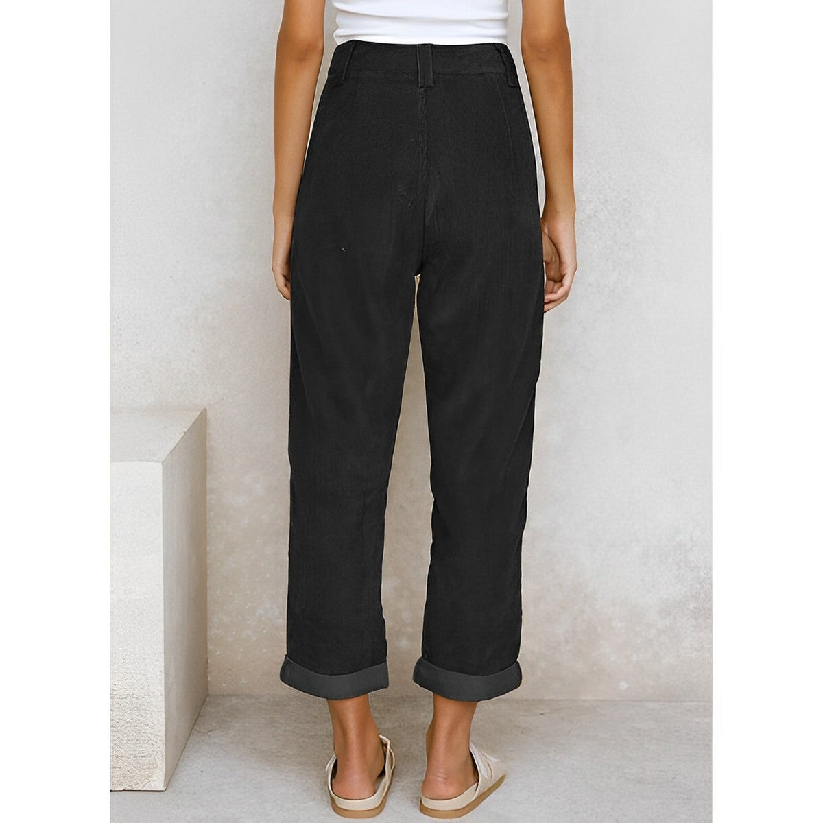 Pantaloni di velluto a coste da donna traspiranti | taglio dritto, materiale leggero, da indossare tutti i giorni