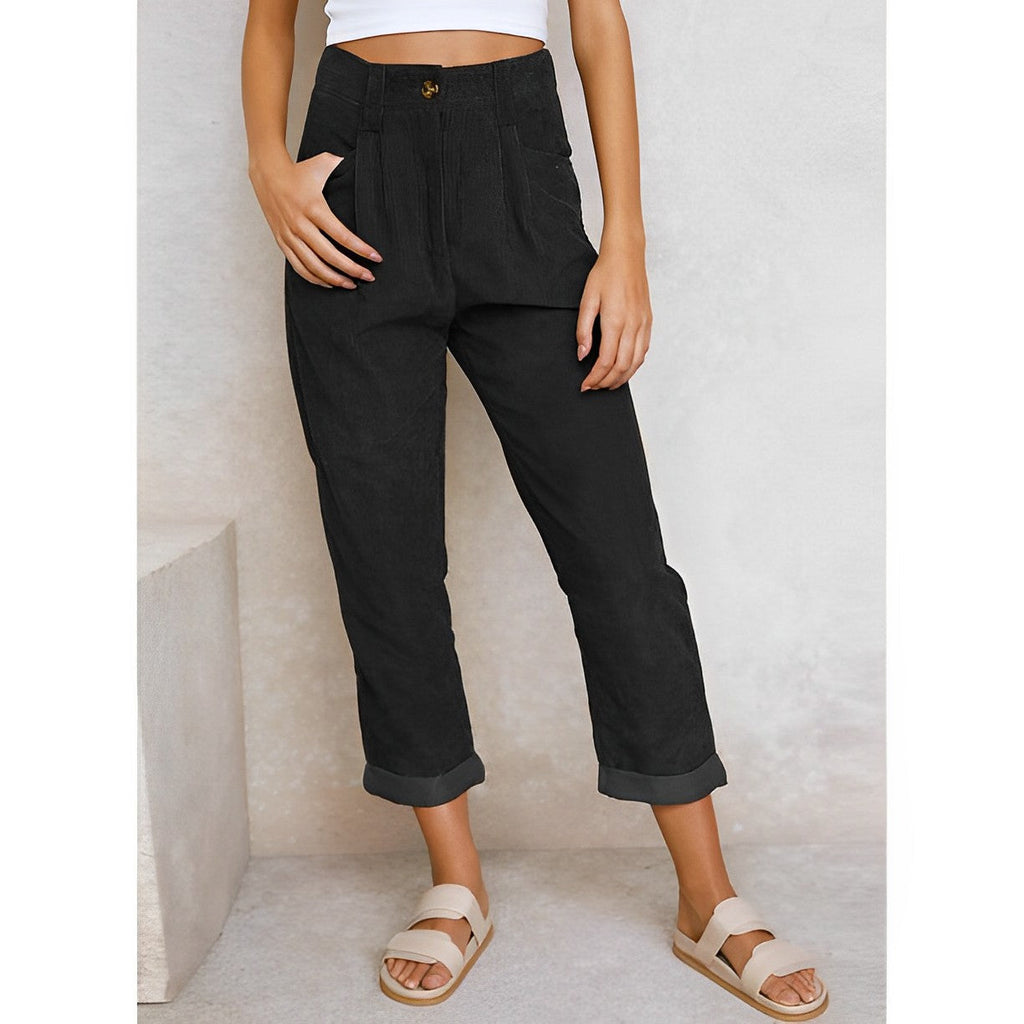 Pantaloni di velluto a coste da donna traspiranti | taglio dritto, materiale leggero, da indossare tutti i giorni