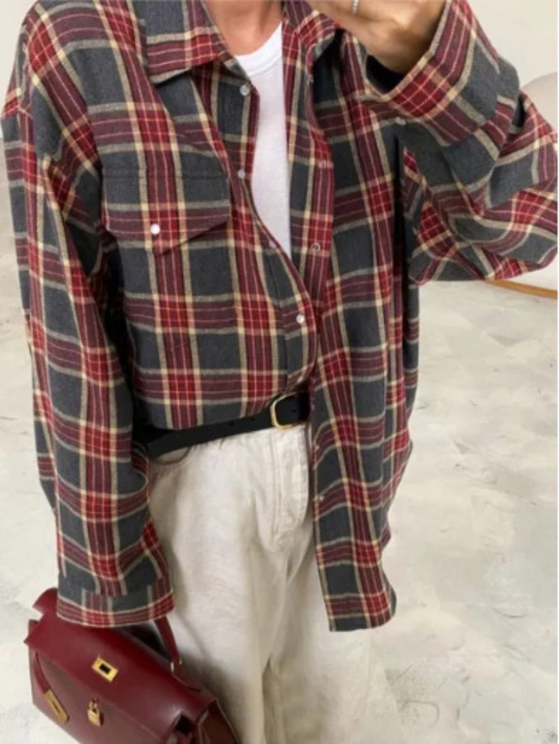 Camicia oversize in flanella da donna traspirante | vestibilità comoda, cotone morbido, da indossare tutti i giorni