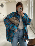 Camicia oversize in flanella da donna traspirante | vestibilità comoda, cotone morbido, da indossare tutti i giorni
