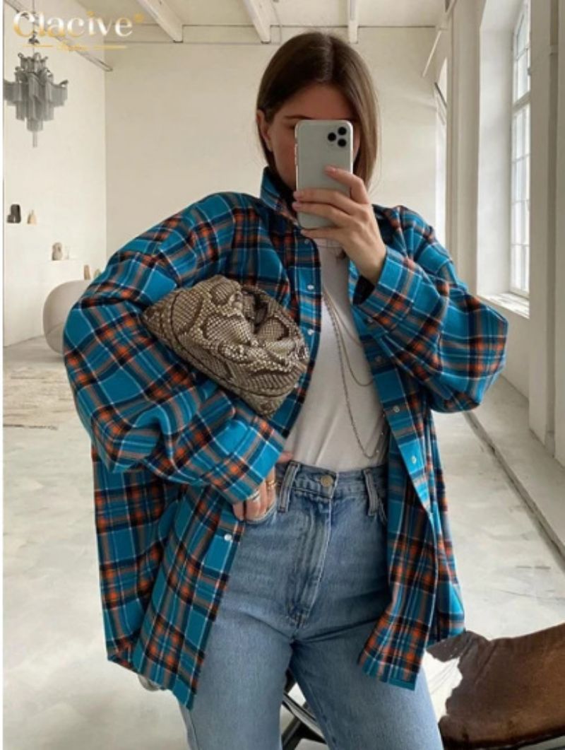 Camicia oversize in flanella da donna traspirante | vestibilità comoda, cotone morbido, da indossare tutti i giorni