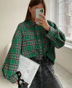 Camicia oversize in flanella da donna traspirante | vestibilità comoda, cotone morbido, da indossare tutti i giorni