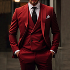 Abito a tre pezzi in lana italiana | Design gilet doppio petto