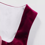 Abito Dirndl tradizionale | Velluto bordeaux con dettagli in pizzo