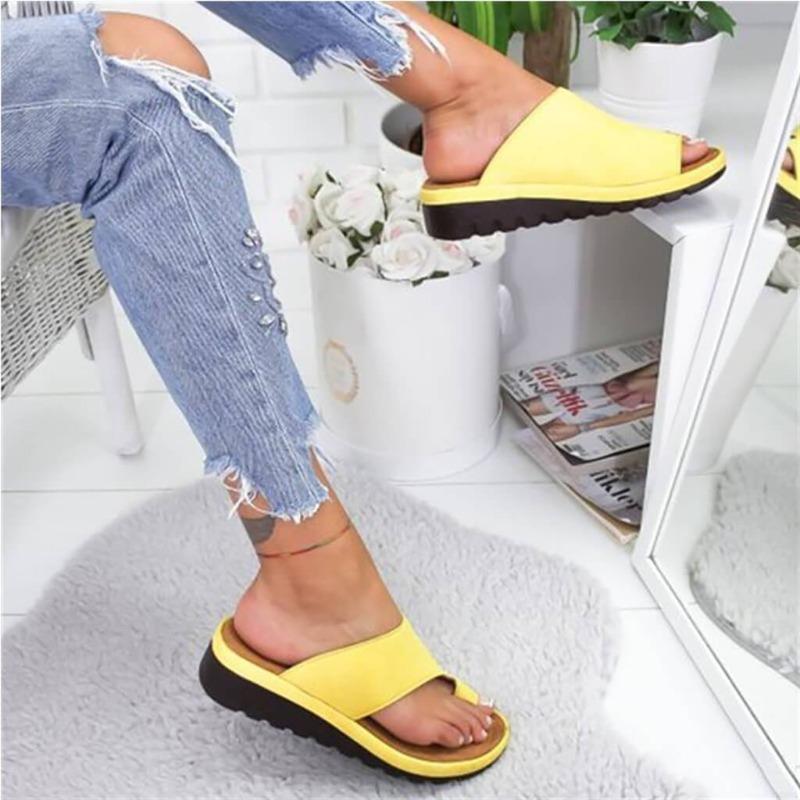 Pantofole ortopediche da donna con Voetbed Zwart Geel Zilver Goud Hallux Correctie Zomer Comfort