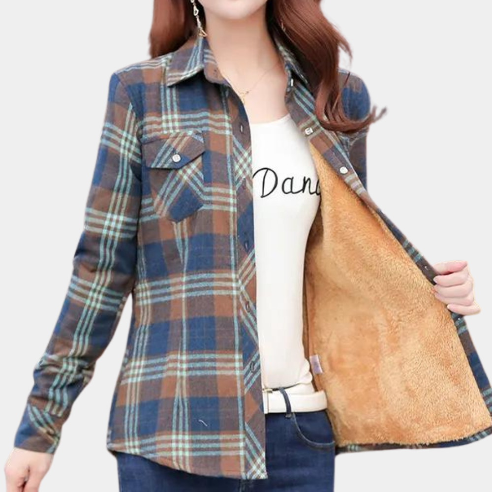 Camicia foderata in pile scozzese | Morbida flanella di cotone con interno termico