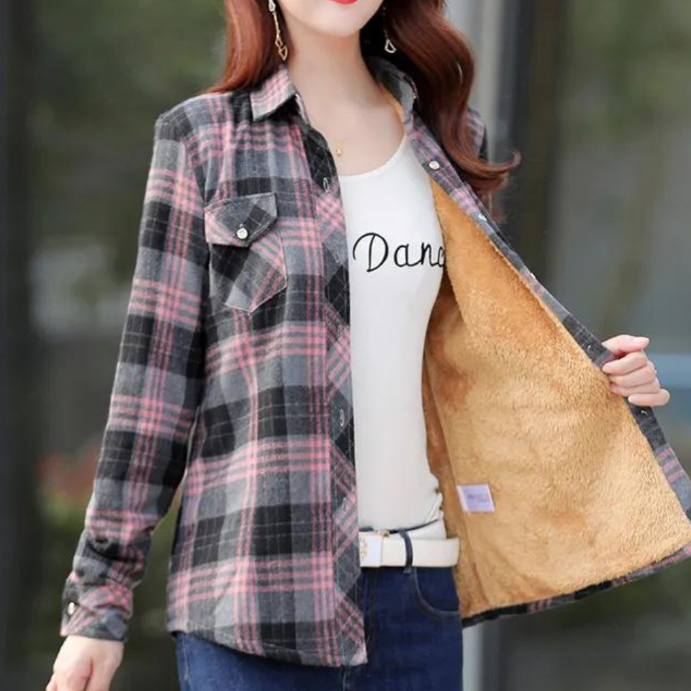 Camicia foderata in pile scozzese | Morbida flanella di cotone con interno termico
