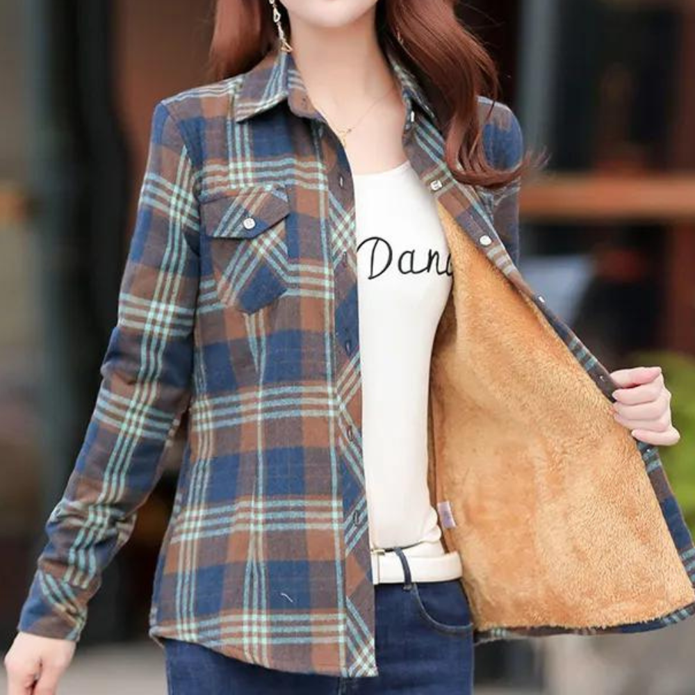 Camicia foderata in pile scozzese | Morbida flanella di cotone con interno termico