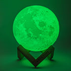 Lampada Luna 3D con Base in Legno