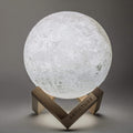 Lampada Luna 3D con Base in Legno